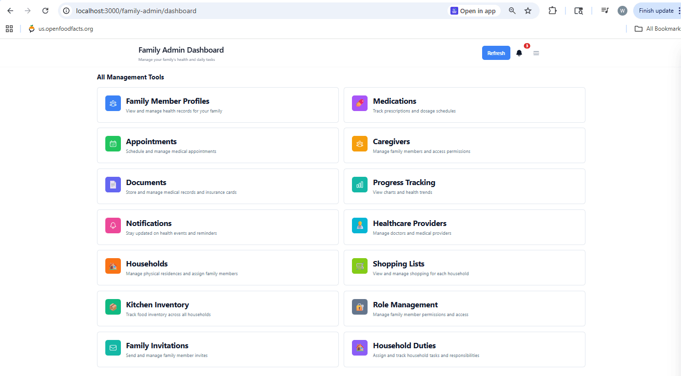 Family Care Dashboard